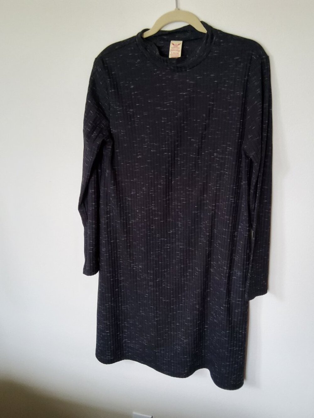 Black Faded Glory Mock neck T shirt dress size L